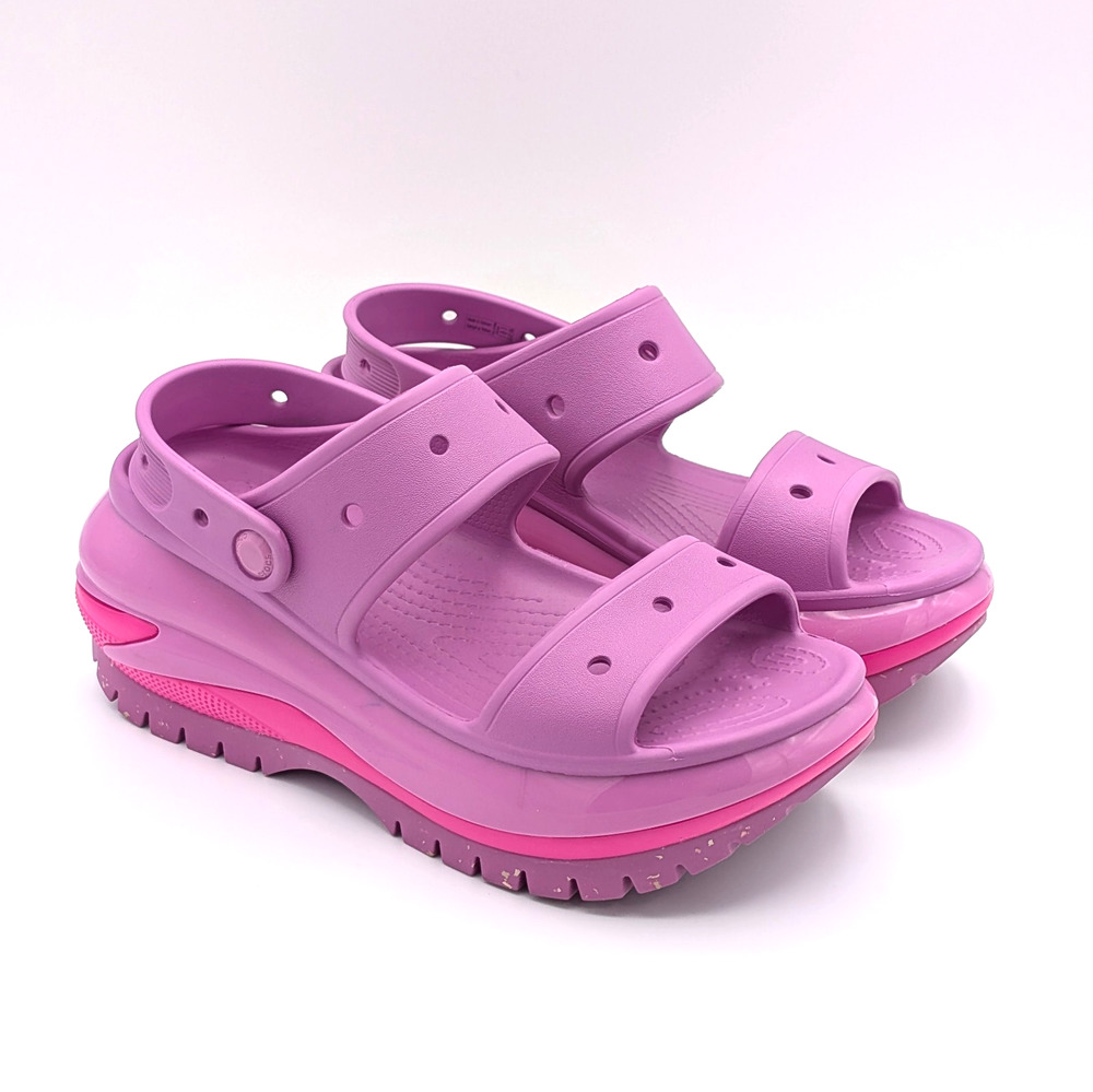 Crocs Classic Mega Crush Platform Sandals Womens 8 Chunky Y2K Bubble Pink Purple